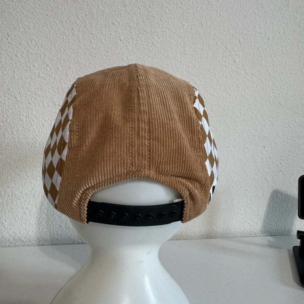 George Tan and White Checkered Cap